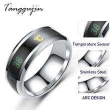 Load image into Gallery viewer, Tanggujin Ring For Men Stainless Steel Intelligent Temperature Sensing Couple Rings For Women Lovers Wedding Band Ring Jewelry