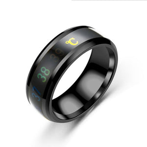 Tanggujin Ring For Men Stainless Steel Intelligent Temperature Sensing Couple Rings For Women Lovers Wedding Band Ring Jewelry