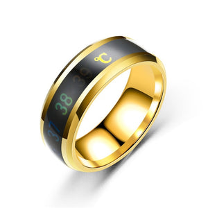 Tanggujin Ring For Men Stainless Steel Intelligent Temperature Sensing Couple Rings For Women Lovers Wedding Band Ring Jewelry