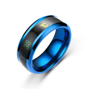 Tanggujin Ring For Men Stainless Steel Intelligent Temperature Sensing Couple Rings For Women Lovers Wedding Band Ring Jewelry