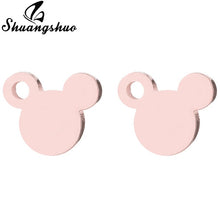 Load image into Gallery viewer, Shuangshuo Stainless Steel Mickey Earrings Mouse Stud Earrings Women Girls Kids Earing Mini Cartoon Animal Ear Studs pendientes