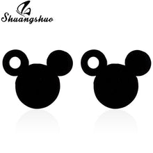 Load image into Gallery viewer, Shuangshuo Stainless Steel Mickey Earrings Mouse Stud Earrings Women Girls Kids Earing Mini Cartoon Animal Ear Studs pendientes