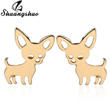 Load image into Gallery viewer, Shuangshuo Stainless Steel Mickey Earrings Mouse Stud Earrings Women Girls Kids Earing Mini Cartoon Animal Ear Studs pendientes