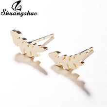 Load image into Gallery viewer, Shuangshuo Stainless Steel Mickey Earrings Mouse Stud Earrings Women Girls Kids Earing Mini Cartoon Animal Ear Studs pendientes