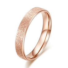 Load image into Gallery viewer, KNOCK High quality Fashion Simple Scrub Stainless Steel Women &#39;s Rings 2 mm Width Rose Gold Color Finger  Gift For Girl Jewelry