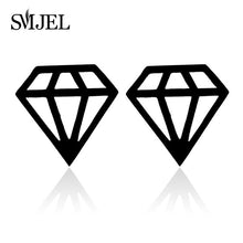 Load image into Gallery viewer, SMJEL Stainless Steel Earrings Mickey Women Men Hip hop Black Star Moon Stud Earring Fashion Jewelry Best Gift for Friend Girl