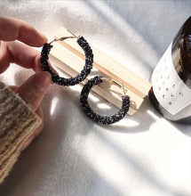 Load image into Gallery viewer, Earrings Charm Pink Blue Black White Multicolor Matte Circle Shiny Crystal Big Earrings Fashion Jewelry Women&#39;s New Design