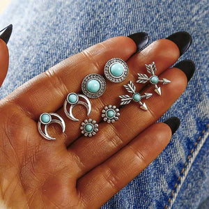 12 Pair/Set Crystal Stud Earrings Triangle Knot 2019 New Rhinestone imitation Pearl Earrings for Girls Tiny Ear Studs Pendientes