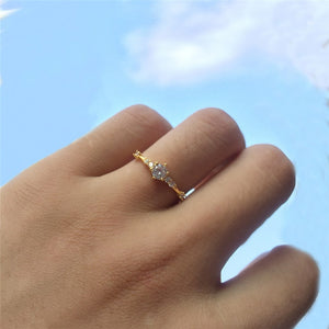 Japan And South Korea Rhinestone Rings For Women Silver Gold Rings Fresh Wedding Female Charm Knuckle Ring Crystal Jewelry