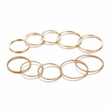 Load image into Gallery viewer, Original Design Gold Silver Round Hollow Geometric Rings Set For Women Fashion Cross Twist Open Ring  Joint Ring Female Jewelry