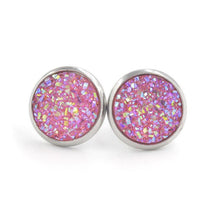 Load image into Gallery viewer, Fnixtar 12mm 100% Stainless Steel Shinning Resin Stud Earring for Women Top Quality Fashion Earrings Party Ear Jewelry