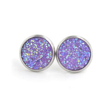 Load image into Gallery viewer, Fnixtar 12mm 100% Stainless Steel Shinning Resin Stud Earring for Women Top Quality Fashion Earrings Party Ear Jewelry