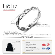 Load image into Gallery viewer, LicLiz 2019 Simple 925 Sterling Silver V Shape Rings for Women Heart Star Leaf Braided Band Silver Jewelry Joyas de Plata LR0470