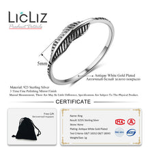 Load image into Gallery viewer, LicLiz 2019 Simple 925 Sterling Silver V Shape Rings for Women Heart Star Leaf Braided Band Silver Jewelry Joyas de Plata LR0470