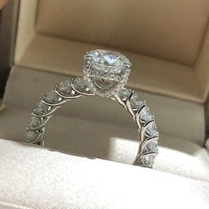 WEGARSTI 925 Silver Jewelry Big Cubic Zirconia Ring Fashion Wedding Jewelry Female Engagement Ring Female Crystal Silver Party