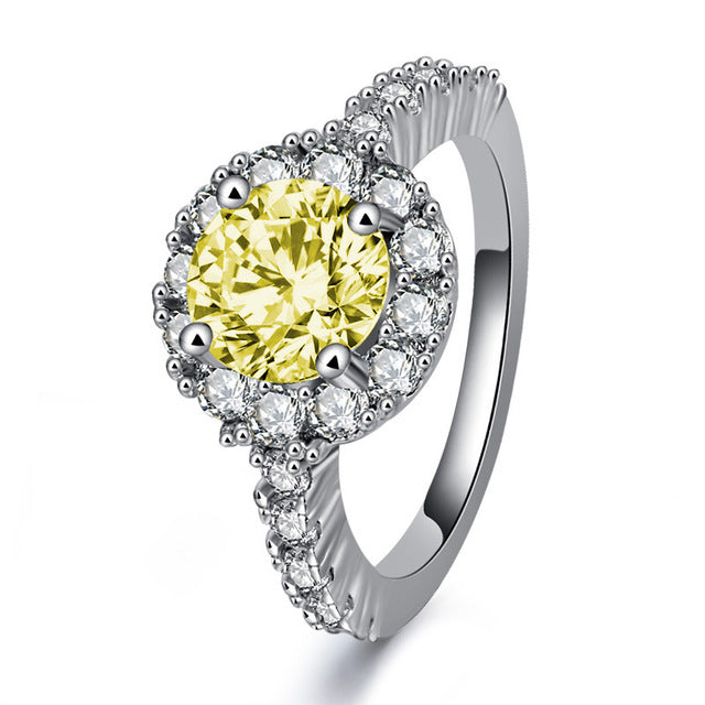 WEGERSTI European Style Trendy Circular Mosaic White 925 Silver Jewelry Wedding Bands gifts Ring For Women Drop Shiping