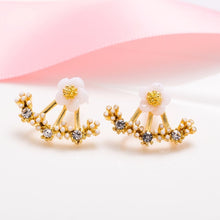 Load image into Gallery viewer, Korean Jewelry Zircon Pearl Heart Crystal Flower Angel Wings Geometry Stud Earrings For Women Statement Ear Jewelry Wholesale