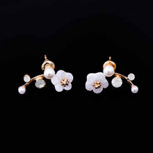 Load image into Gallery viewer, Korean Jewelry Zircon Pearl Heart Crystal Flower Angel Wings Geometry Stud Earrings For Women Statement Ear Jewelry Wholesale