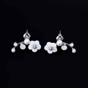 Korean Jewelry Zircon Pearl Heart Crystal Flower Angel Wings Geometry Stud Earrings For Women Statement Ear Jewelry Wholesale