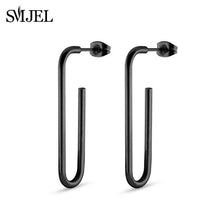 Load image into Gallery viewer, SMJEL Stainless Steel Earrings Mickey Women Men Hip hop Black Star Moon Stud Earring Fashion Jewelry Best Gift for Friend Girl