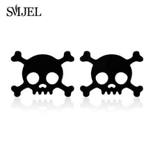 Load image into Gallery viewer, SMJEL Stainless Steel Earrings Mickey Women Men Hip hop Black Star Moon Stud Earring Fashion Jewelry Best Gift for Friend Girl